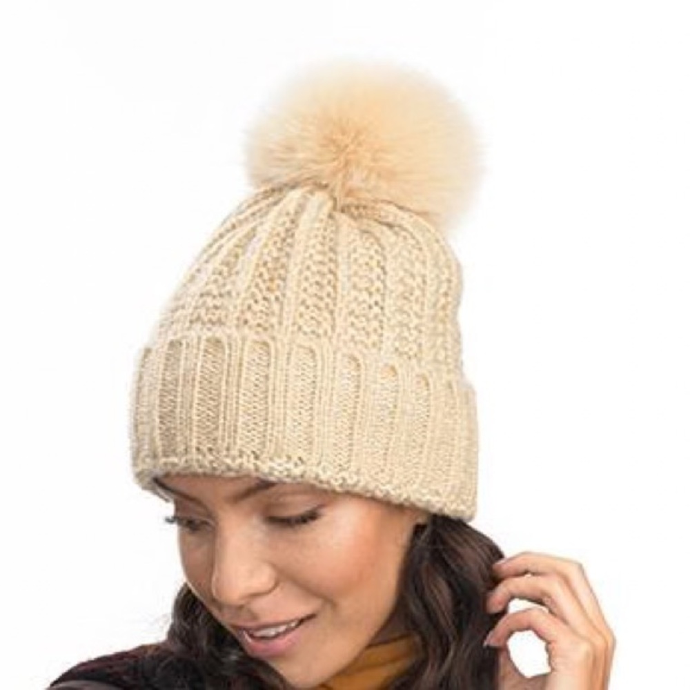 Kyi Kyi FOLD UP FAUX FUR hat - beige